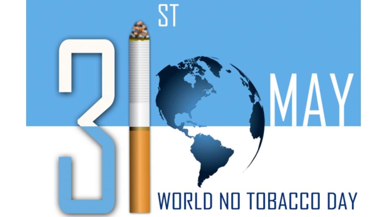 World with 13st May date and text "world no tobacco day"